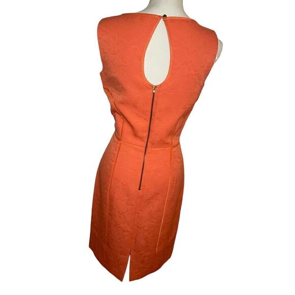 NWT $129 Tahari Sleeveless Floral Print Sheath Dress Orange Size 4 - Picture 2 of 9